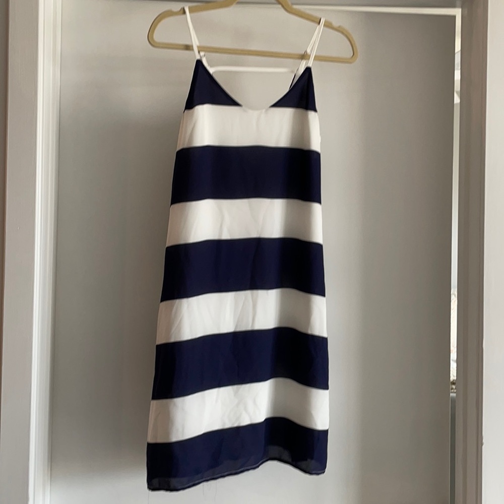 Blue and White Striped Dress